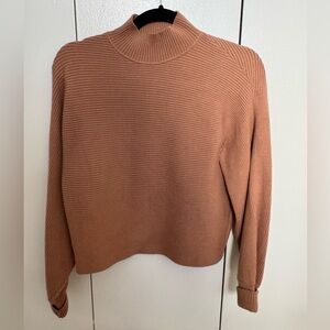 Zara camel ribbed turtleneck sweater